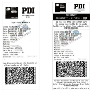 Example migration card